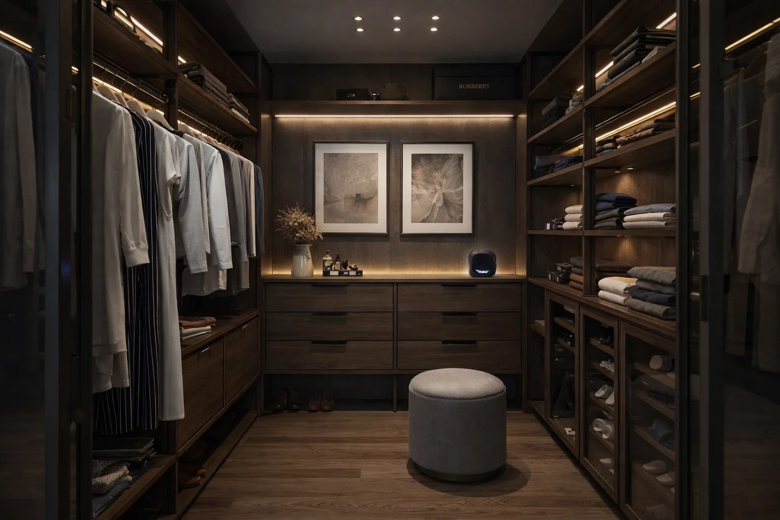 система умного освещения в гардеробной